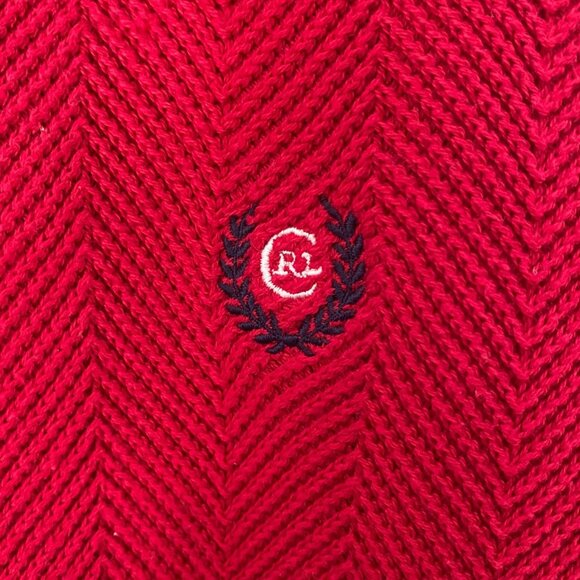 Vintage Chaps Ralph Lauren Crewneck Sweater Red Men's Large Hand Framed Knitwear - Picture 8 of 12